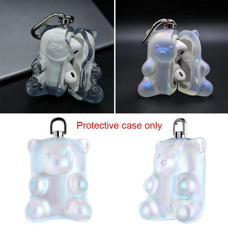 Cute Bear Case for AirPods Pro 2 – Soft Silicone Protective Cover with Bear Ears, Shock-Absorbing Skin for Wireless Charging, Clear or Pastel Colors, Fun Gift for Women Girls (mix AirPods pro 2) - Image 2
